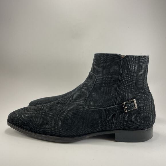 Mezlan Spain Black Suede Jodhpur Chelsea Boots Buckle Detailed Mens Size 10 M main image 4